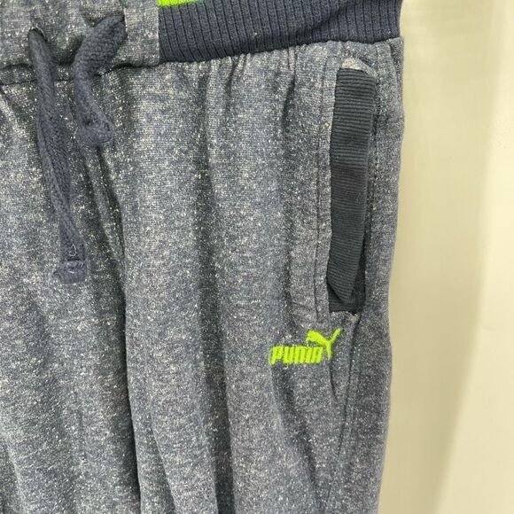 Puma Boys Jogger Sweatpants Pull On Active Pocket Blue Green Size Medium 10/12 - Picture 8 of 12